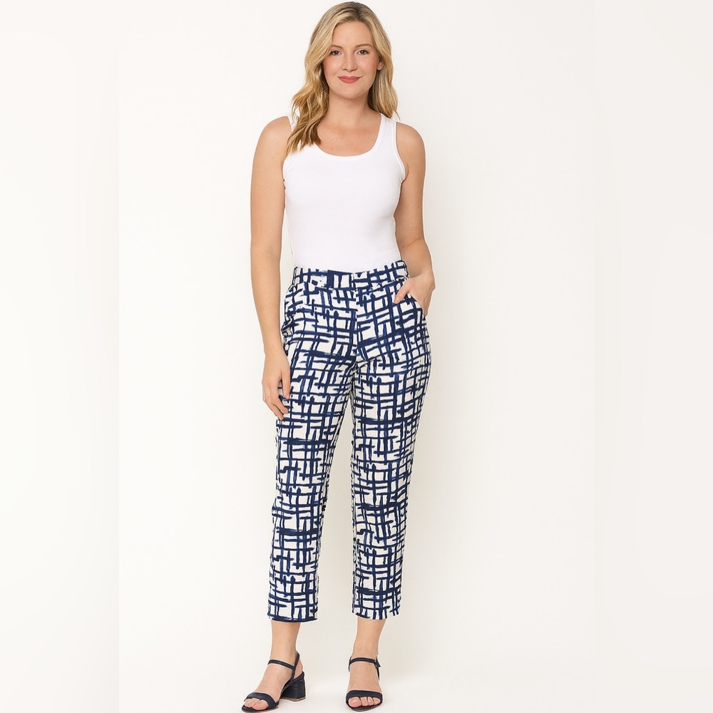 CH Carolina Herrera Plaid Print Straight Leg Pants - Size M / US 6